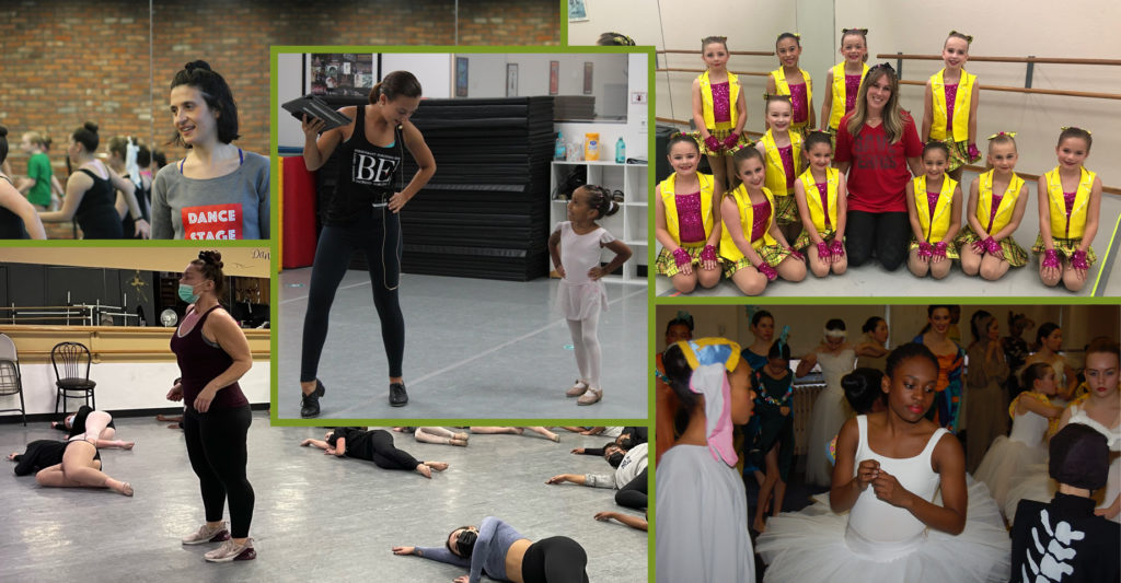 Collage of five teachers and their students