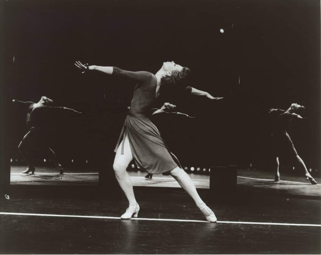 Black and white image of Donna McKechnie dancing