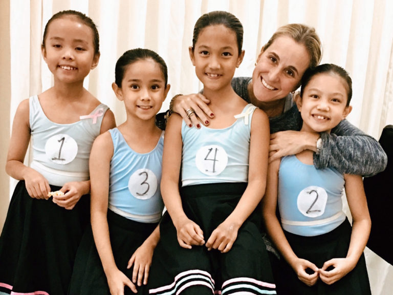Dance teacher Sofia Zobel Elizalde with her students