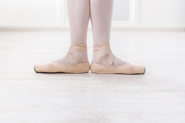 Ballerina feet in first position