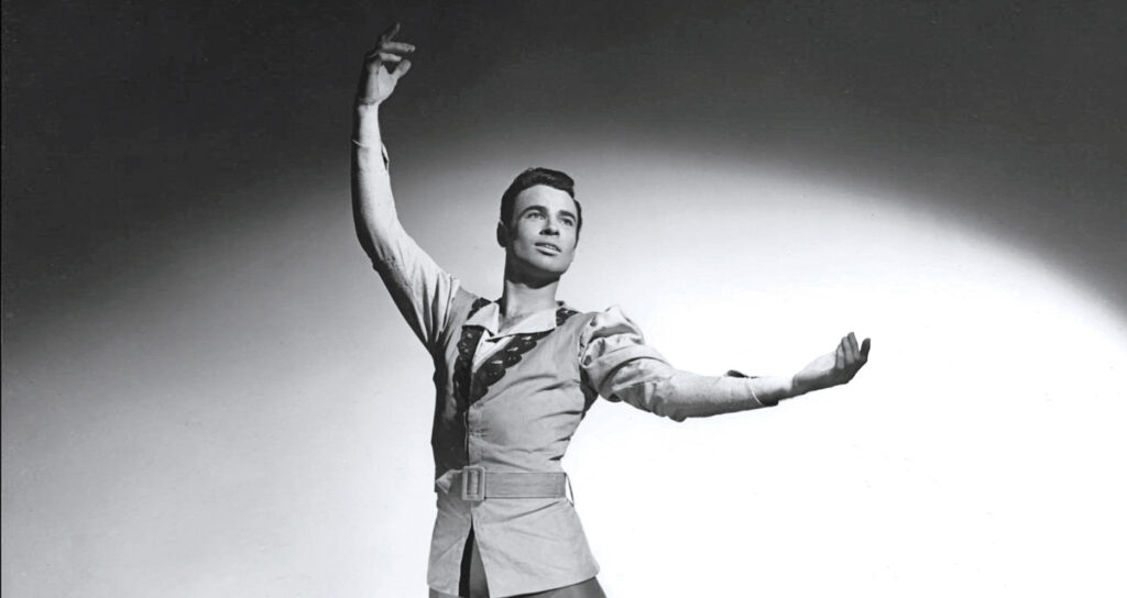 Black and white image of ballet dancer John White Jr.