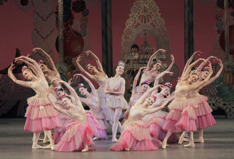 NYCB dancers performing Waltz of the Flowers in George Balanchine's The Nutcracker.
