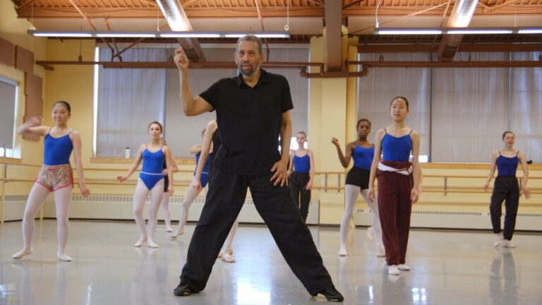 Hines teaching at University of Hartford in a still from Maurice Hines.