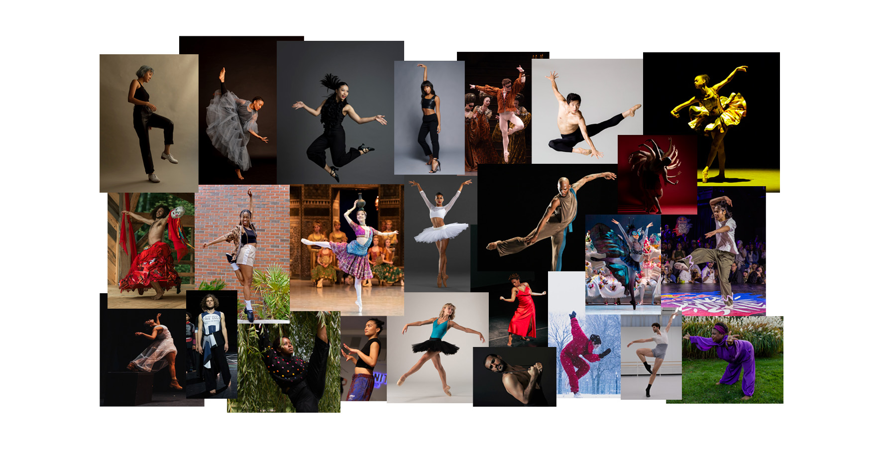 Collage of dance artists from Dance Magazine's 2024 "25 to Watch"