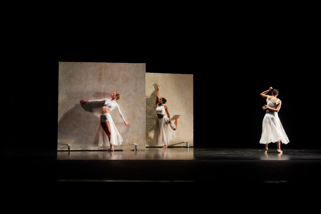University of Oklahoma students Corinne White, Autumn Carmen, Isa Rondon in The Way You Hide by Leslie Kraus. Photo by Travis Caperton, courtesy OU.