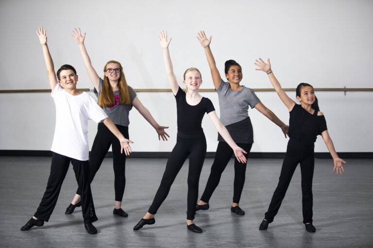 A Diverse group of Young Students Practicing Dance in a Studio