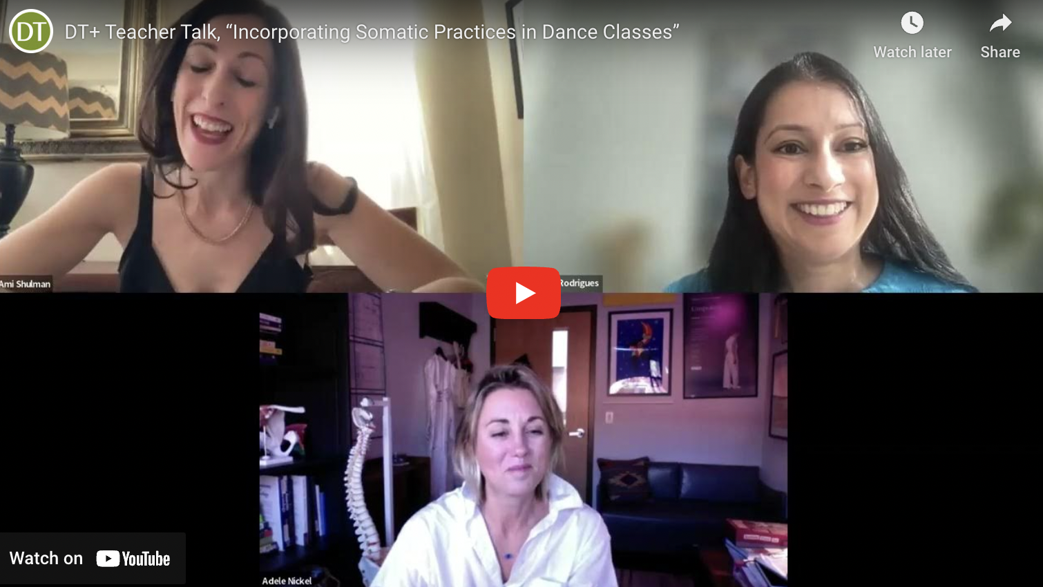 Watch DT+ Teacher Talk: “Incorporating Somatic Practices in Dance Classes” post image