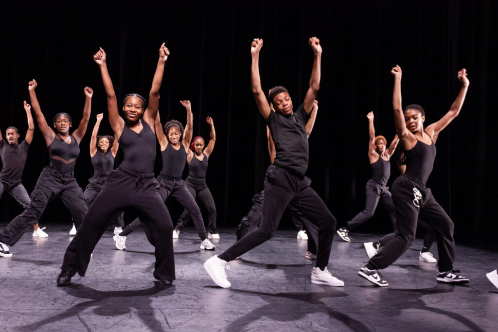 The Black Artists Dance Collective summer intensive students in rehearsal.