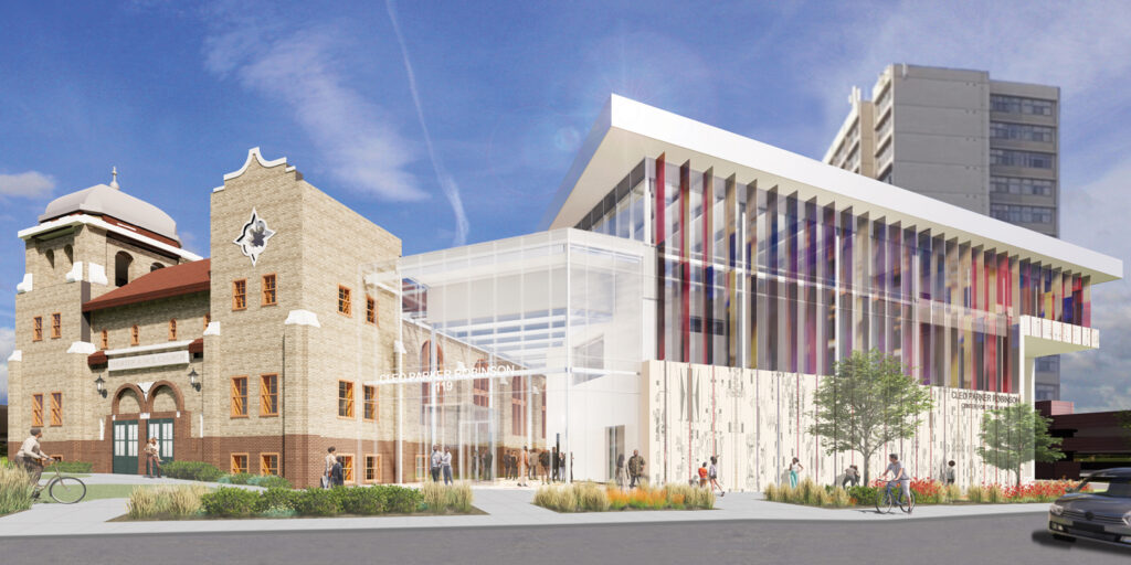 Digitized image of the exterior of the Cleo Parker Robinson Dance headquarters.