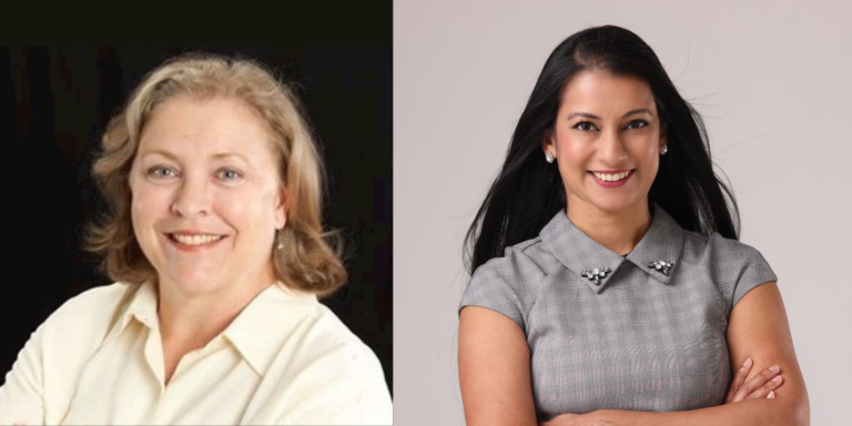 Headshots of Shana Habel (left) and Reanne Rodrigues (right)